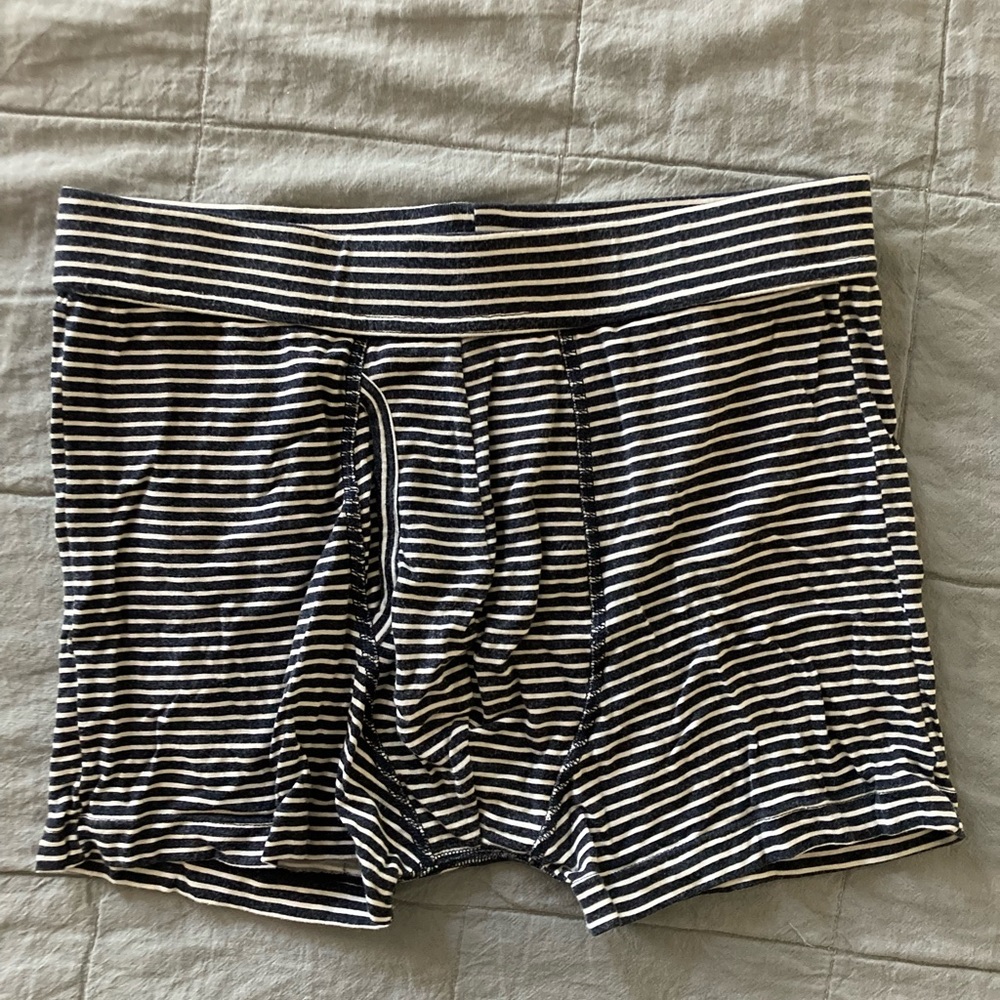 2 Jockey Men’s Modal Trunks Size Small Blue & White Stripped + Green